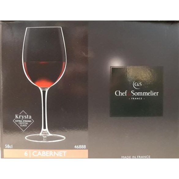 Chef & Sommelier Cabernet kristály talpas boros pohár készlet  (tulip) 6 x 58 cl