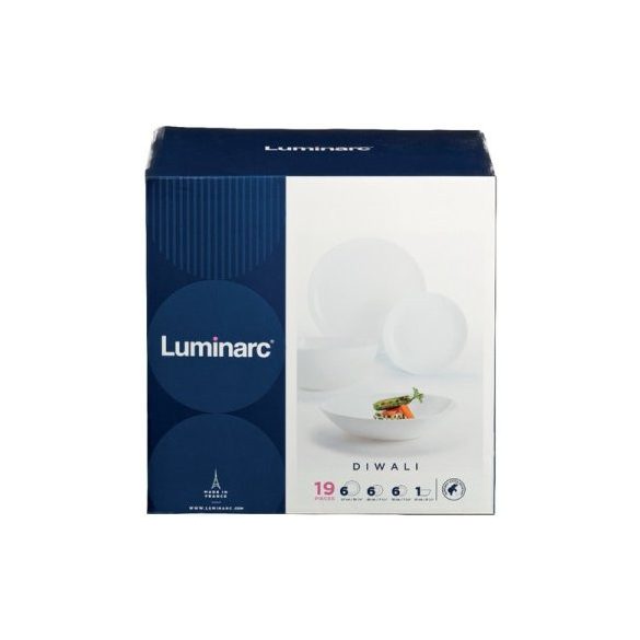 Luminarc Diwali fehér színű 19 részes opál üveg étkészlet