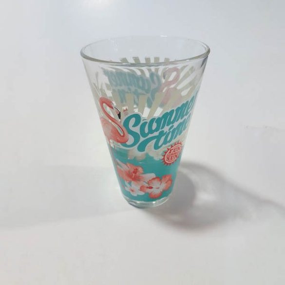Nadia Flamingo üveg üdÍtős pohár szett, 6 db,  31 cl