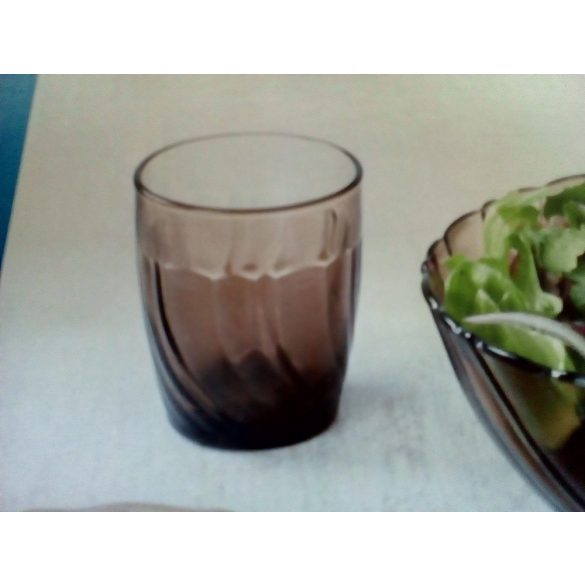 44 részes barna átlátszó üveg étkészlet