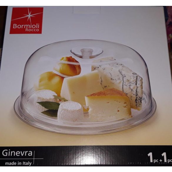 Bormioli Rocco GINEVRA tortatál + műanyag búra, 28,5 cm