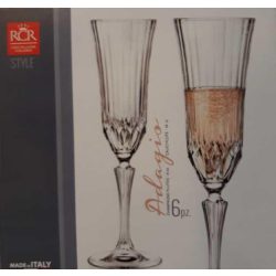 Adagio talpas kristály pezsgős pohár készlet, 6 x 18 cl