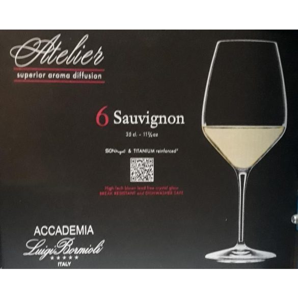 Luigi Bormioli Atelier Sauvignon kristály talpas boros pohárkészlet 6 x  35 cl