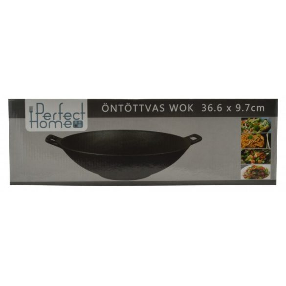 Öntöttvas wok 36,6 x 9,7 cm