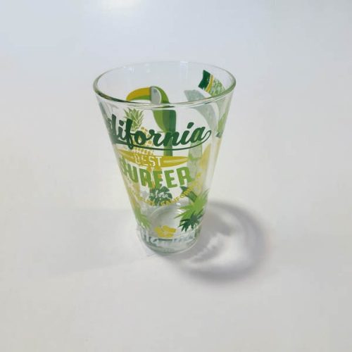 Nadia  Surfer Green üveg üdÍtős pohár szett, 6 db,   31 cl