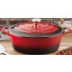 La Cuisine RED 4,75 literes ovális kívül-belül zománcos öntöttvas sütőtál fedővel 29*23*11 cm Ingyenes szállítással