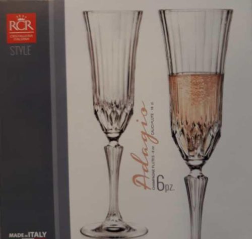 Adagio talpas kristály pezsgős pohár készlet, 6 x 18 cl Ingyenes szállítással