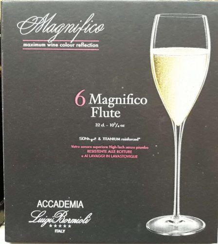 Luigi Bormioli Magnifico kristály talpas pezsgős pohár készlet 6 x 32 cl Ingyenes szállítással