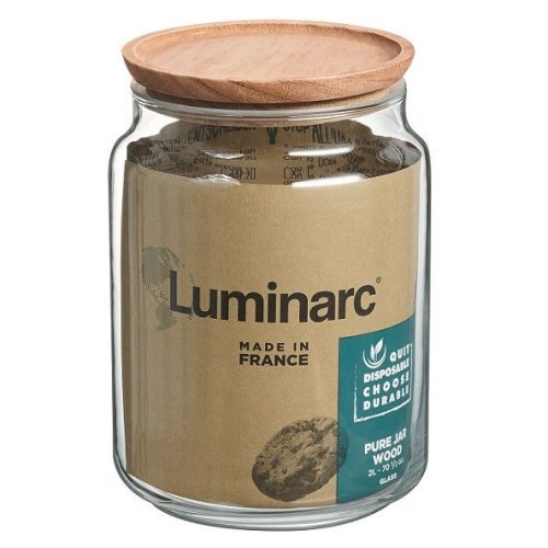 Luminarc POT PURE üveg tároló 2 literes  fa tetővel